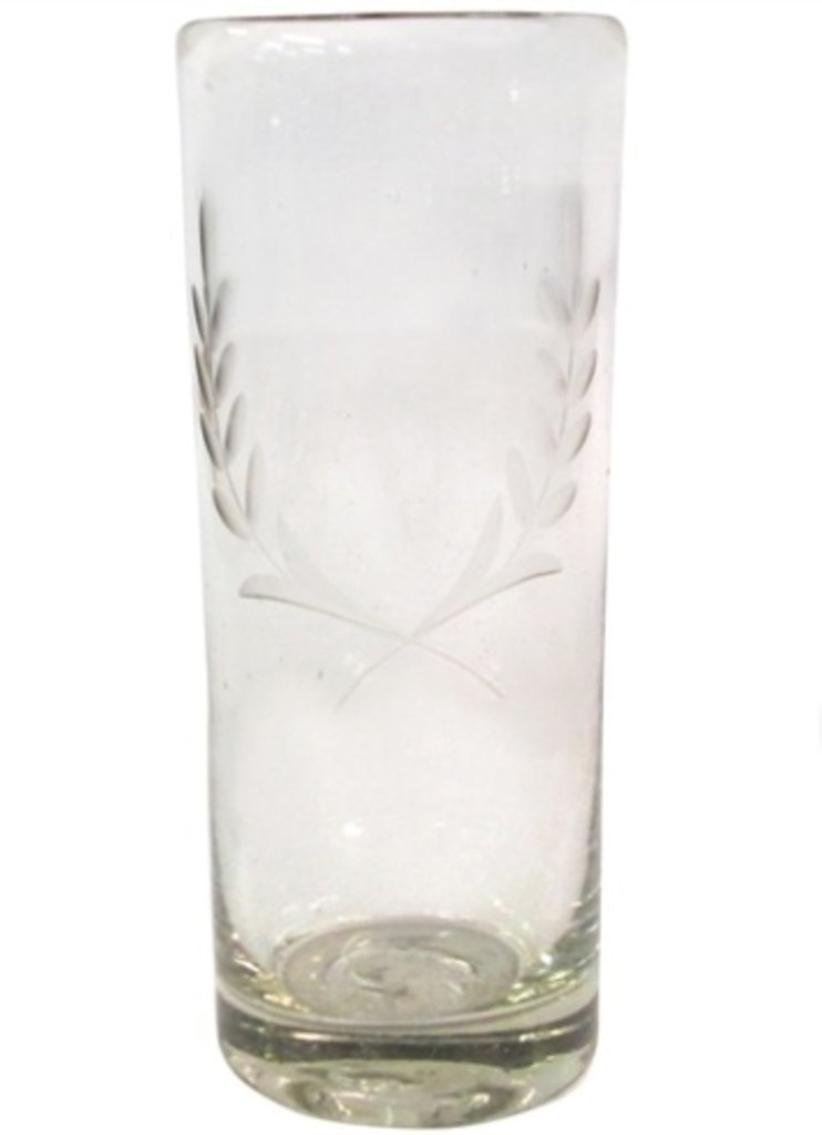 Vaso Glass w/Corona Laurel- 3163CL