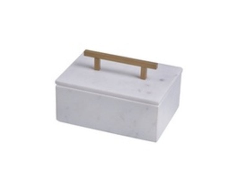 Small Marble Jewelry Box with Handle