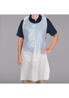 Choice Disposable Heavy Weight White Poly Apron - 50/Box