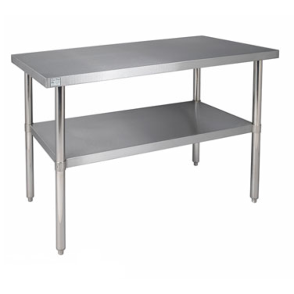 Klinger's Trading Klinger's Trading SG 2448 Work Table, Stainless Steel Top, Galvanize Legs & Adjustable Undershelf