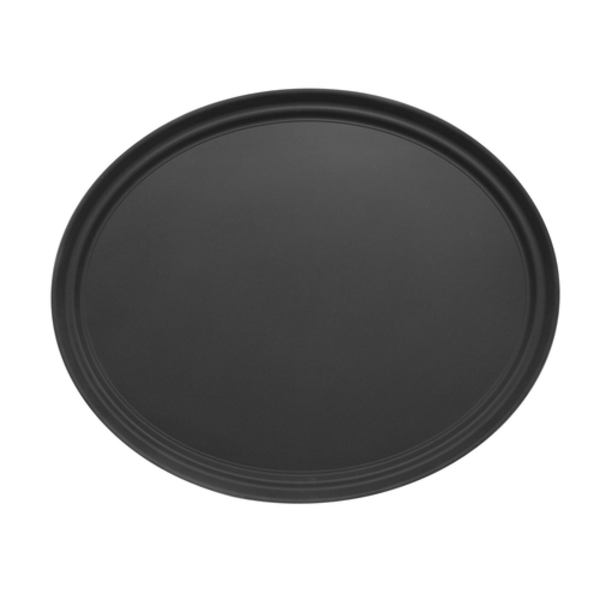 Admiral Craft AdmiralCraft NST-2227BK Serving Tray, 27", oval, non-skid with rubber liner, fiberglass bottom, black