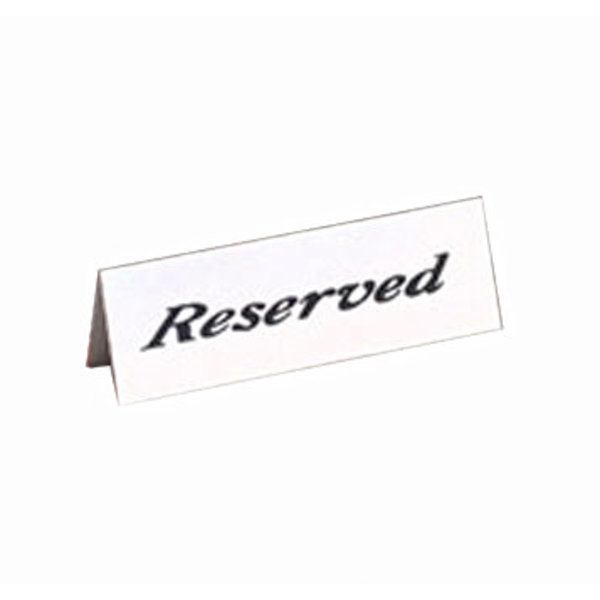 American MetalCraft American Metalcraft 2601H Message Tent Sign, "Reserved", Tent Style, Double Sided