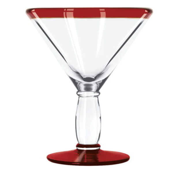 Libbey Libbey 92305R Aruba Martini Glass with Red Rim and Base, 10 oz. - 1 Dozen