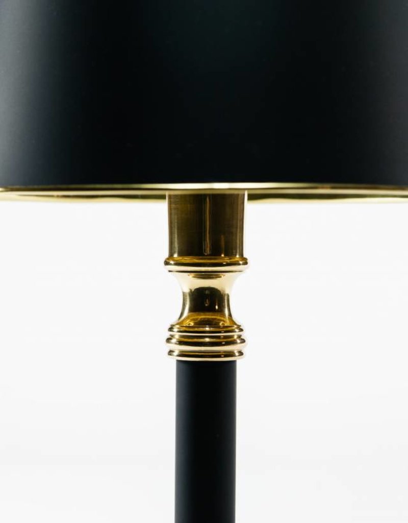 Lawrence Scott Brass And Black Desk Lamp With Rolled Shade