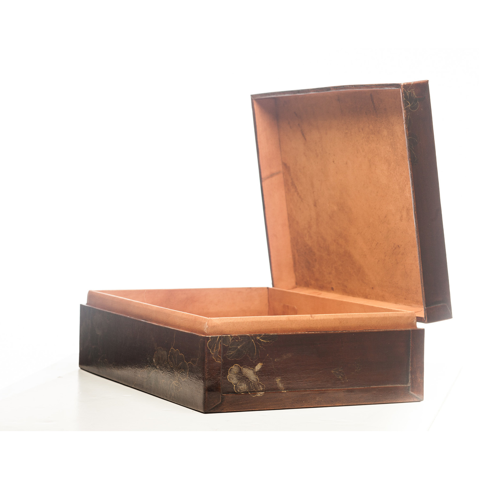 Lawrence & Scott Mahogany Valentine Leather Box (17")
