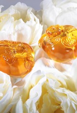 LIULI Crystal Art Crystal Persimmon Paperweight "Good Things Come in Pairs" Set of 2