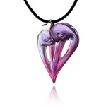 LIULI Crystal Art Crystal "I Do, As Do You" Pendant Necklace in Violet & Red