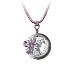 LIULI Crystal Art Crystal "Song of the Morning Flower" Hibiscus Pendant Necklace