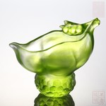LIULI Crystal Art Crystal “Propitious Abundance” Desk Decor in Green