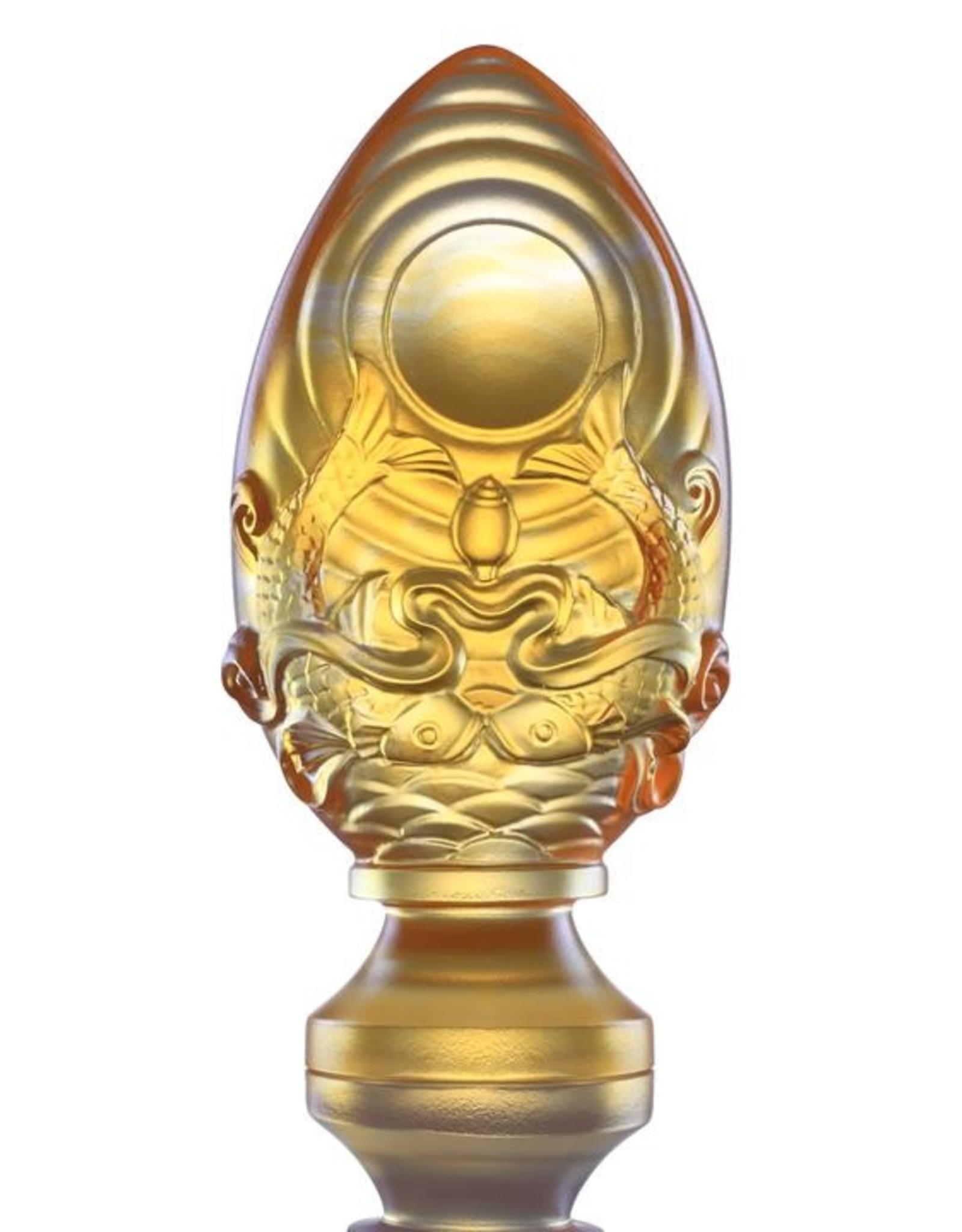 Liuli Crystal Art Feng Shui Pair Of Golden Fish Auspicious Clarity Lawrence Scott 