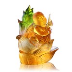 LIULI Crystal Art Crystal Great Heights Dolly Figurine (Fearless), Light Amber (Limited Edition)