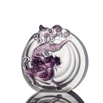 LIULI Crystal Art Crystal Mythical Qilin "Sun Dance" Violet/Red Clear