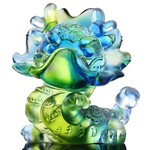 LIULI Crystal Art Crystal Year of the Dragon Figurine "So Spirited" in Bluish/Green (Limited Edition)