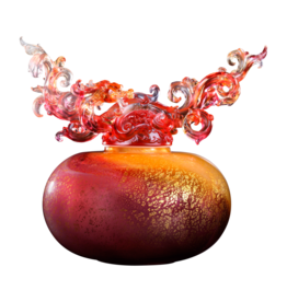 LIULI Crystal Art Crystal Feng Shui Metal Element Dragon Treasure Vase "Ethereal Chime Baoping"