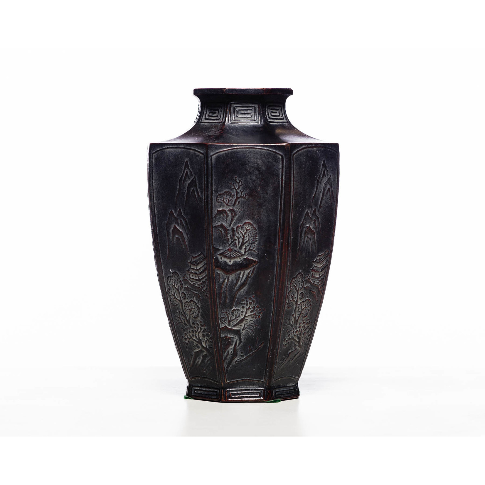 Antique - Lawrence Collection Antique Japanese Octagonal Zinc Vase ca. 1900