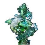 LIULI Crystal Art Crystal Two Fish Sculpture, "Joyful Harmony"