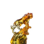 LIULI Crystal Art Crystal Tiger, Chinese Zodiac, Ascent of the Visionary