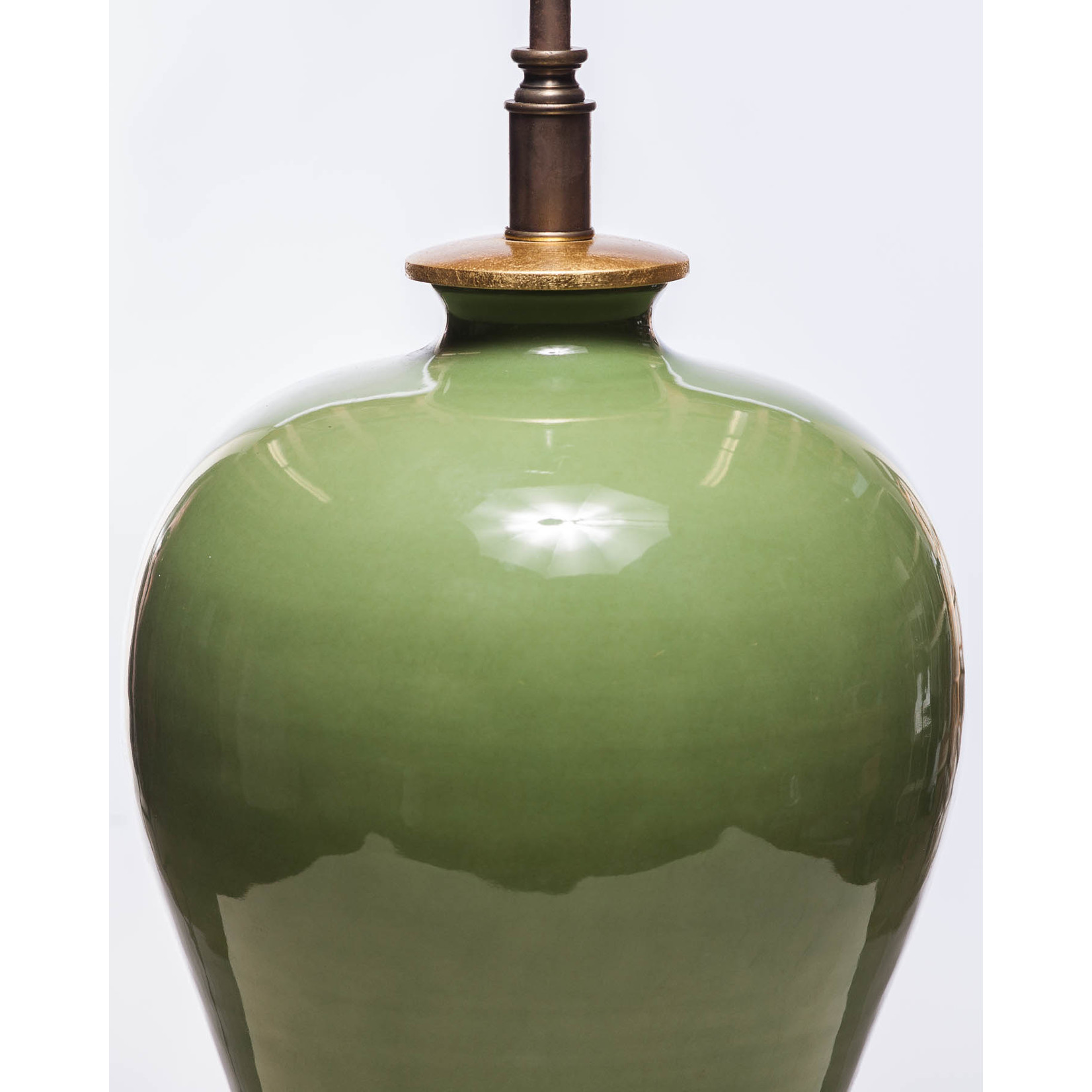 Lawrence & Scott Dashiell Table Lamp in Celadon with Gilded Gold Base