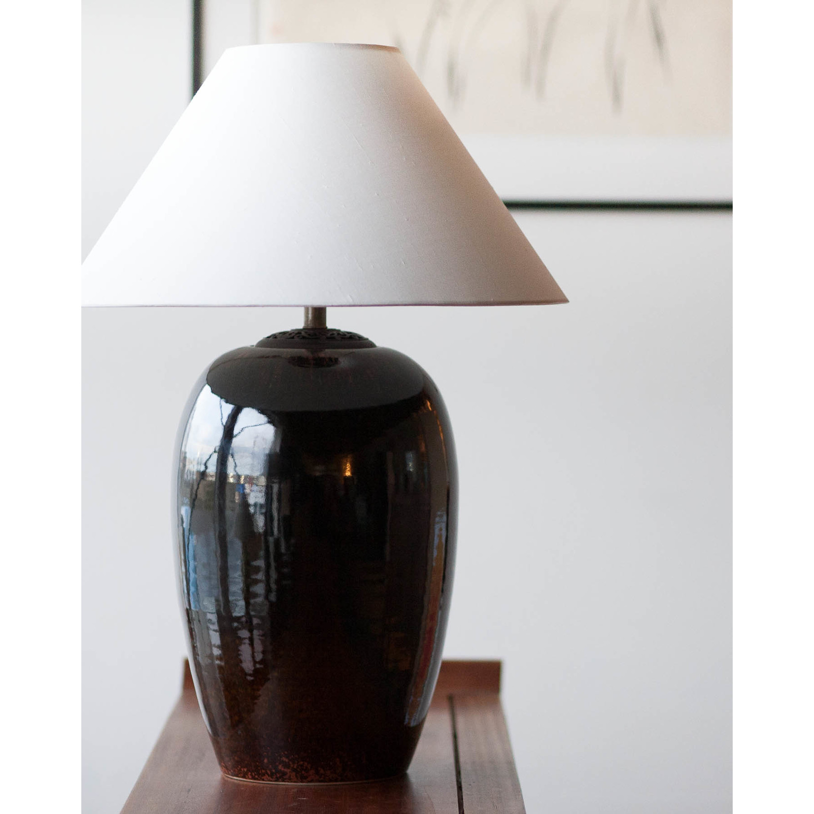 Lawrence & Scott Legacy Melanie Porcelain Lamp in Flashed Tobacco Brown (NYC Sample)