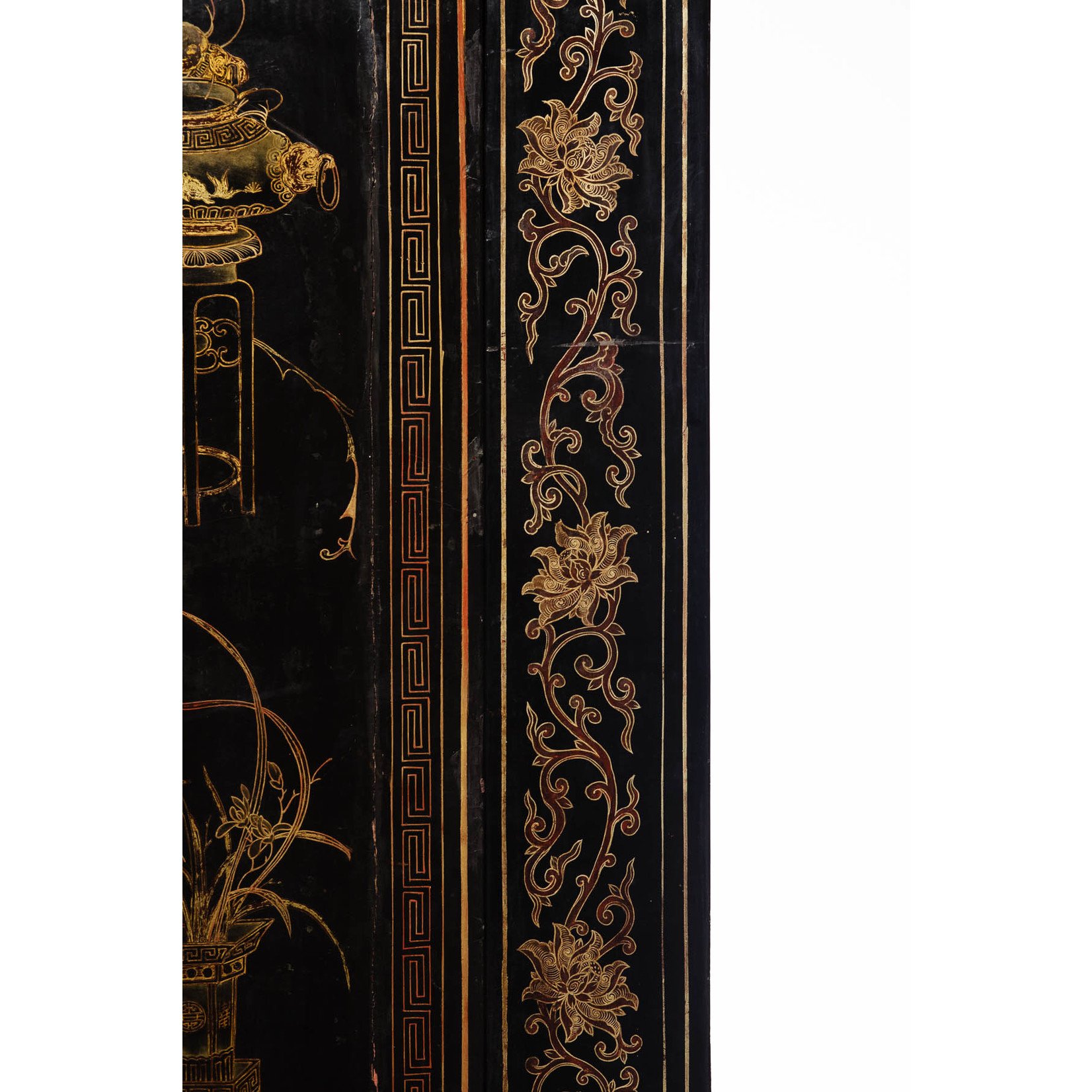 Lawrence Collection Antique Chinese Black Gold Lacquer Cabinet