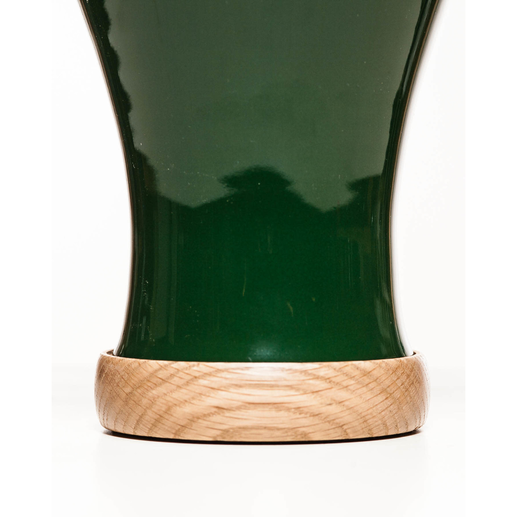 Lawrence & Scott Gabrielle Table Lamp in Racing Green with White Oak Base