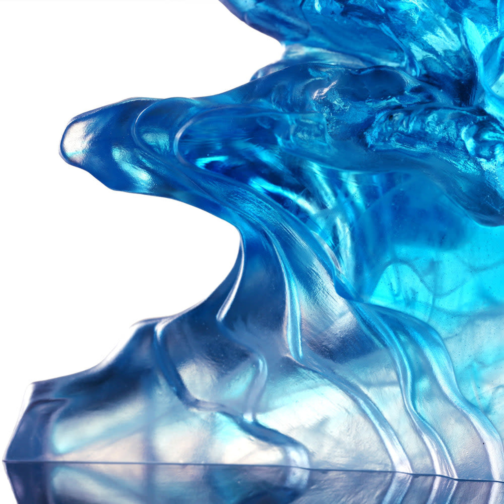 LIULI Crystal Art Crystal Tiger, Chinese Zodiac, Mighty Roar (Blue)