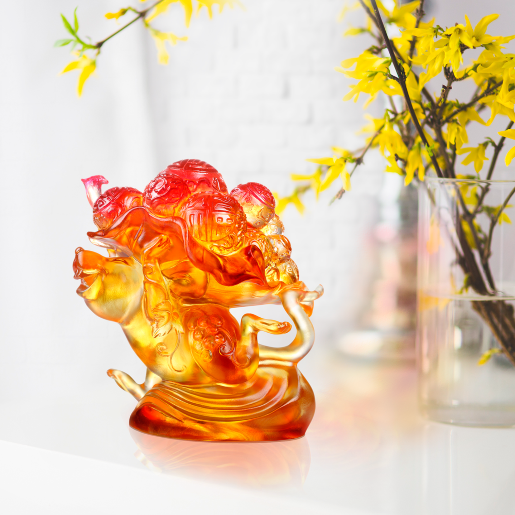 LIULI Crystal Art Crystal Mouse, Year of the Rat, An Auspicious Delivery