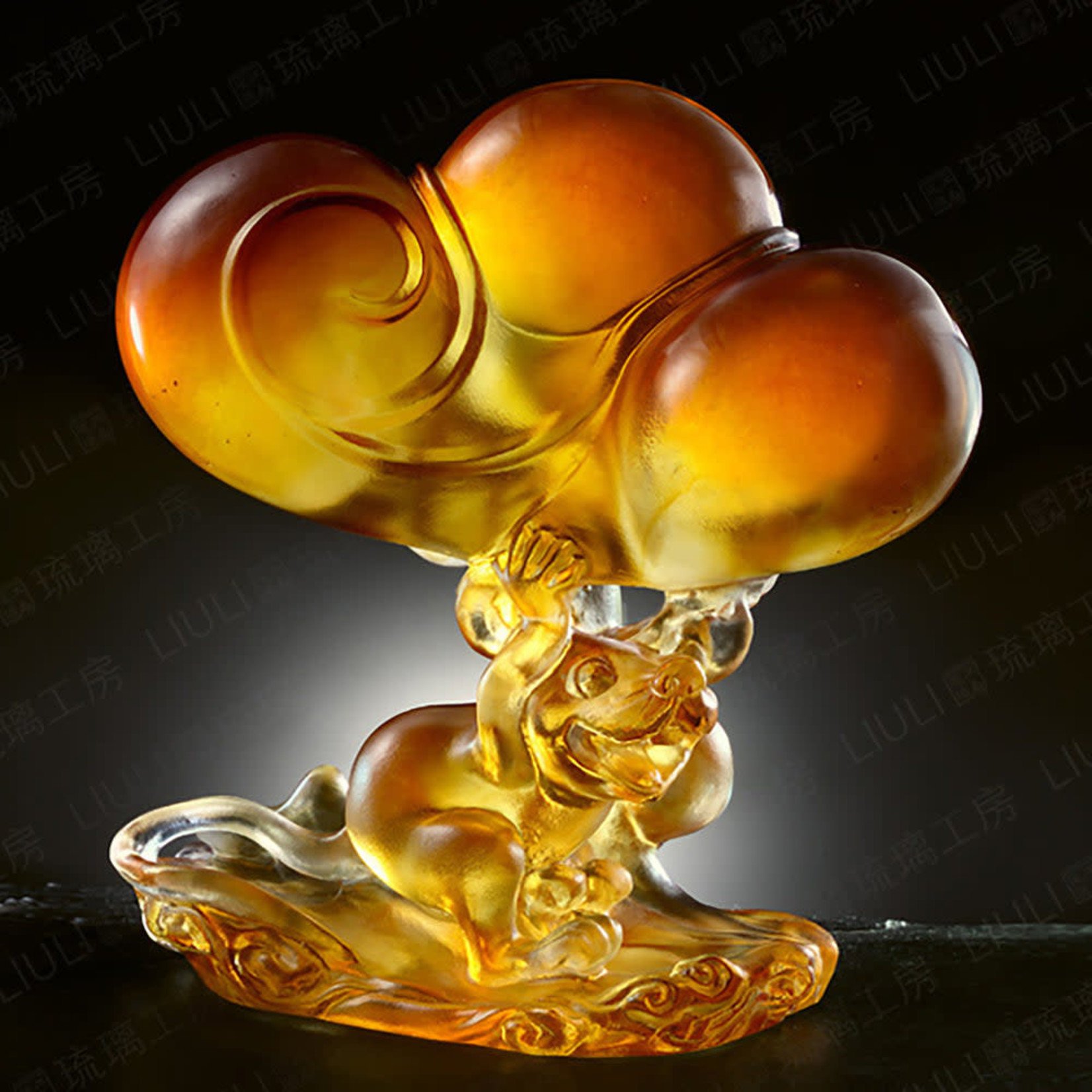 LIULI Crystal Art Crystal Mouse, Year of the Rat, Luck My Way
