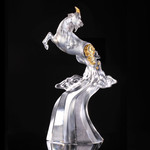 LIULI Crystal Art Crystal Sheep Figurine (Gold Leaf Edition) "Lofty Beauty (Favorable) "