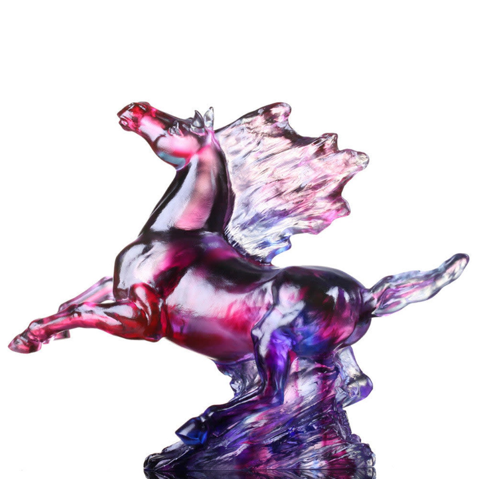 LIULI Crystal Art Crystal Horse, Galloping in the Storm