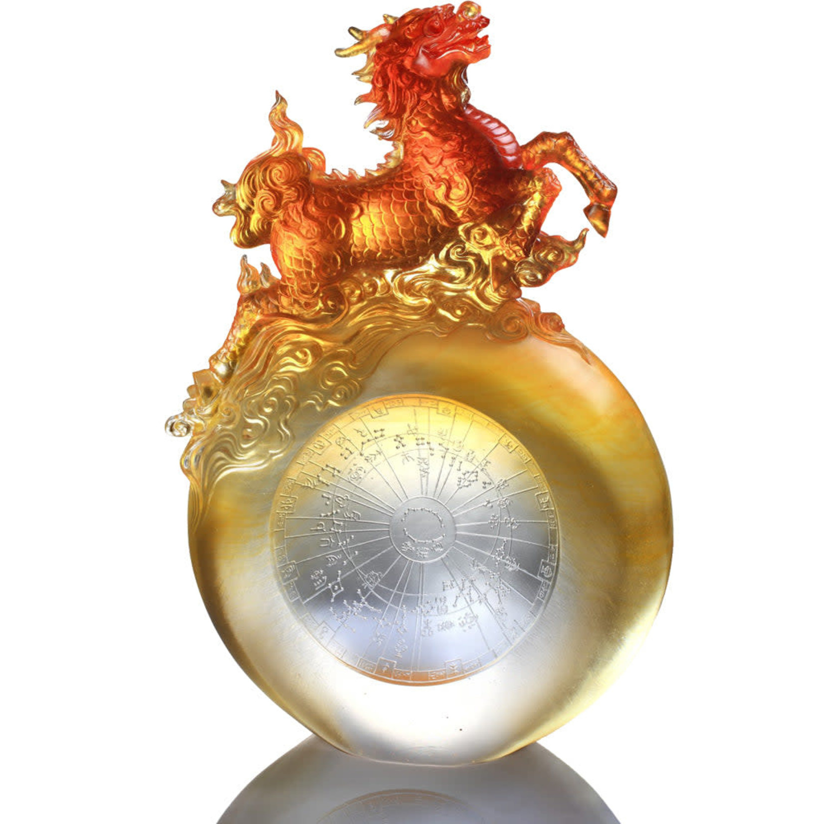 LIULI Crystal Vermillion Bird Mythical Creature Dance of the Phoenix -  Lawrence & Scott