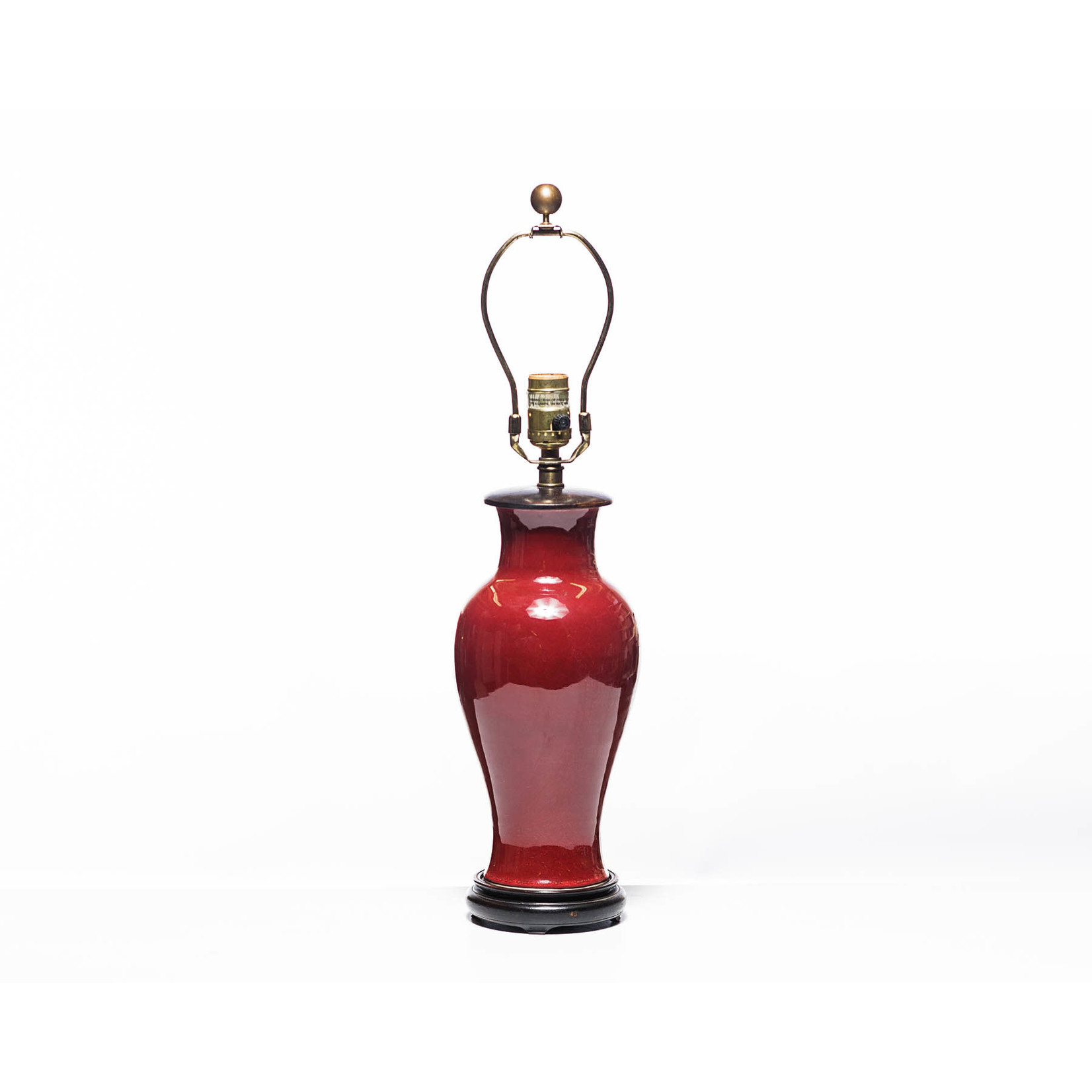 Lawrence & Scott Legacy Gabrielle Porcelain Lamp in  Pinot Red with Rosewood Base