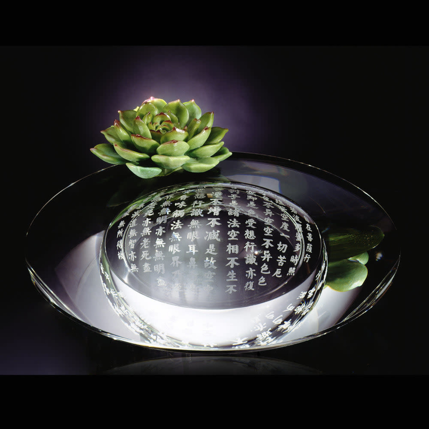 LIULI Crystal Art Crystal Flower, "Spring of The Houseleek"