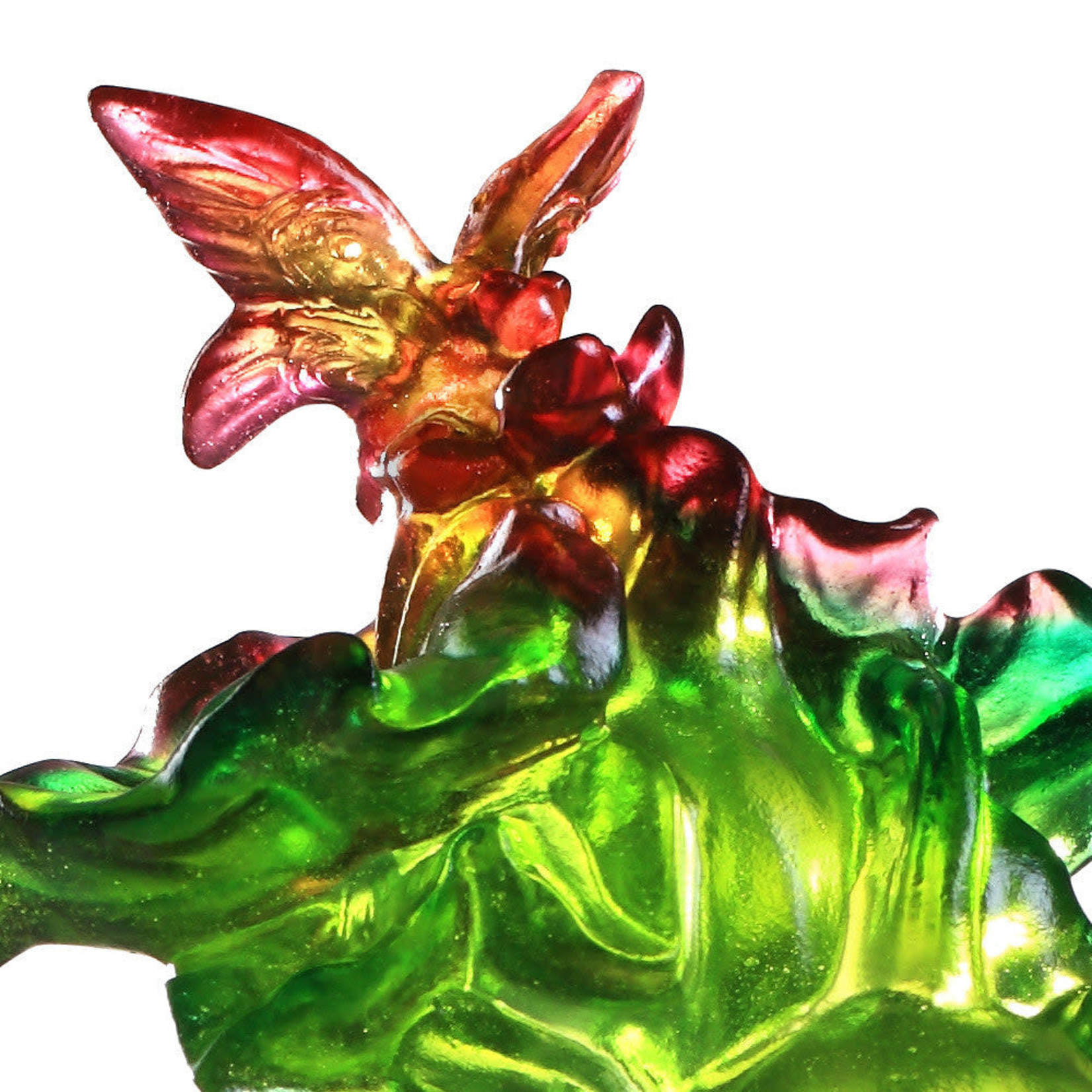 LIULI Crystal Art Crystal Butterfly and Gourd, Hulu, "Verdant Layers of Fortune"