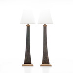 Lawrence & Scott Somand Torchiere Verdigris Bronze Table Lamp (Oak)