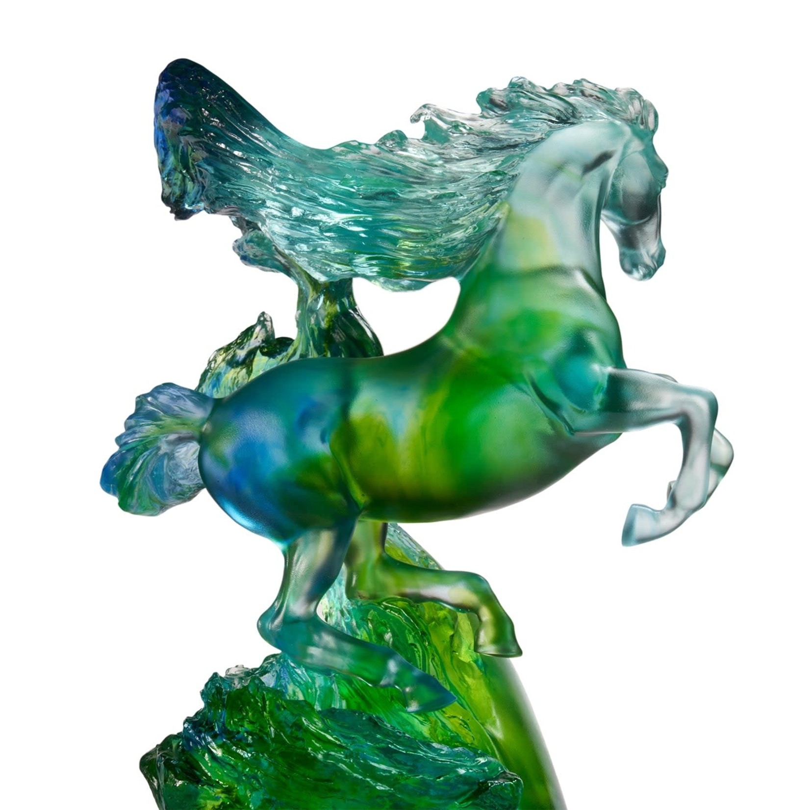 LIULI Crystal Art Crystal Horse Sculpture, "Accomplished"