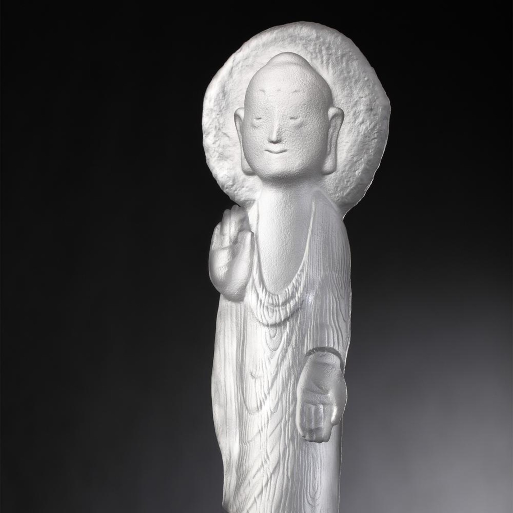 LIULI Crystal Art Crystal Buddha Figurine, "Free Mind Out of Humility"