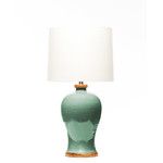 Lawrence & Scott Dashiell Table Lamp in Aquamarine with Sapele Base