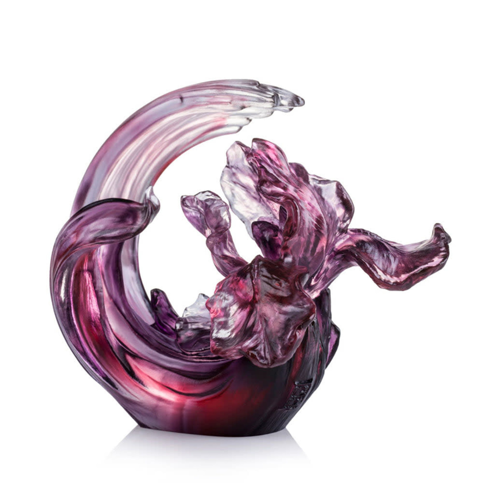 LIULI Crystal Art Crystal Iris, Arising through Contentment with Display  Base