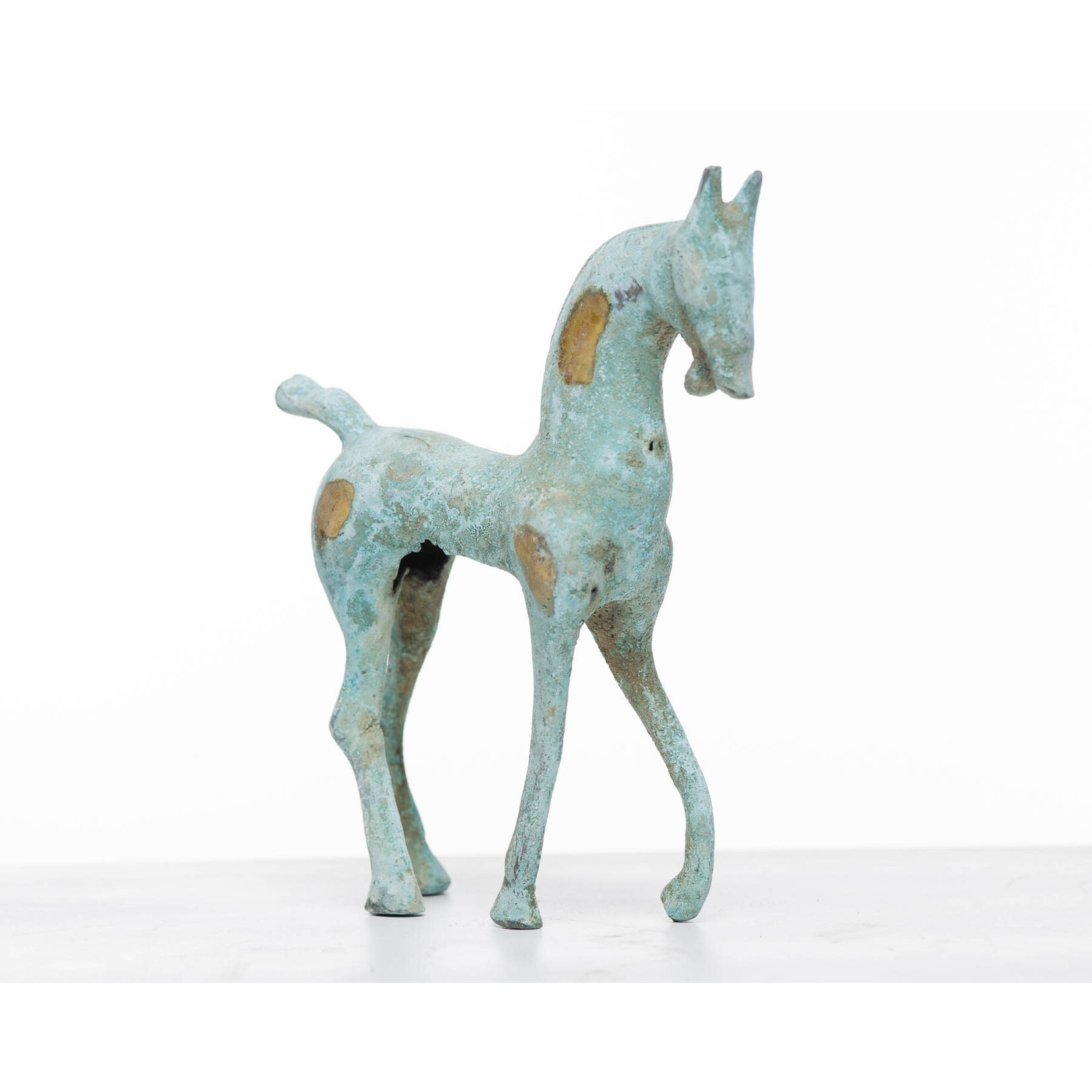 Lawrence & Scott Verdigris Bronze Han-Dynasty inspired horse