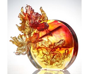 LIULI Crystal Art Crystal Koi Fish Sculpture, Incomparable - Lawrence &  Scott
