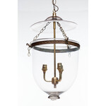 Lawrence Collection Vintage Indian Clear Glass Bell Jar Lantern Pendant Light