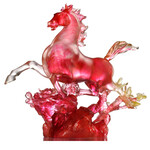 LIULI Crystal Art Crystal Horse, "Dancing In The Spring Breeze"
