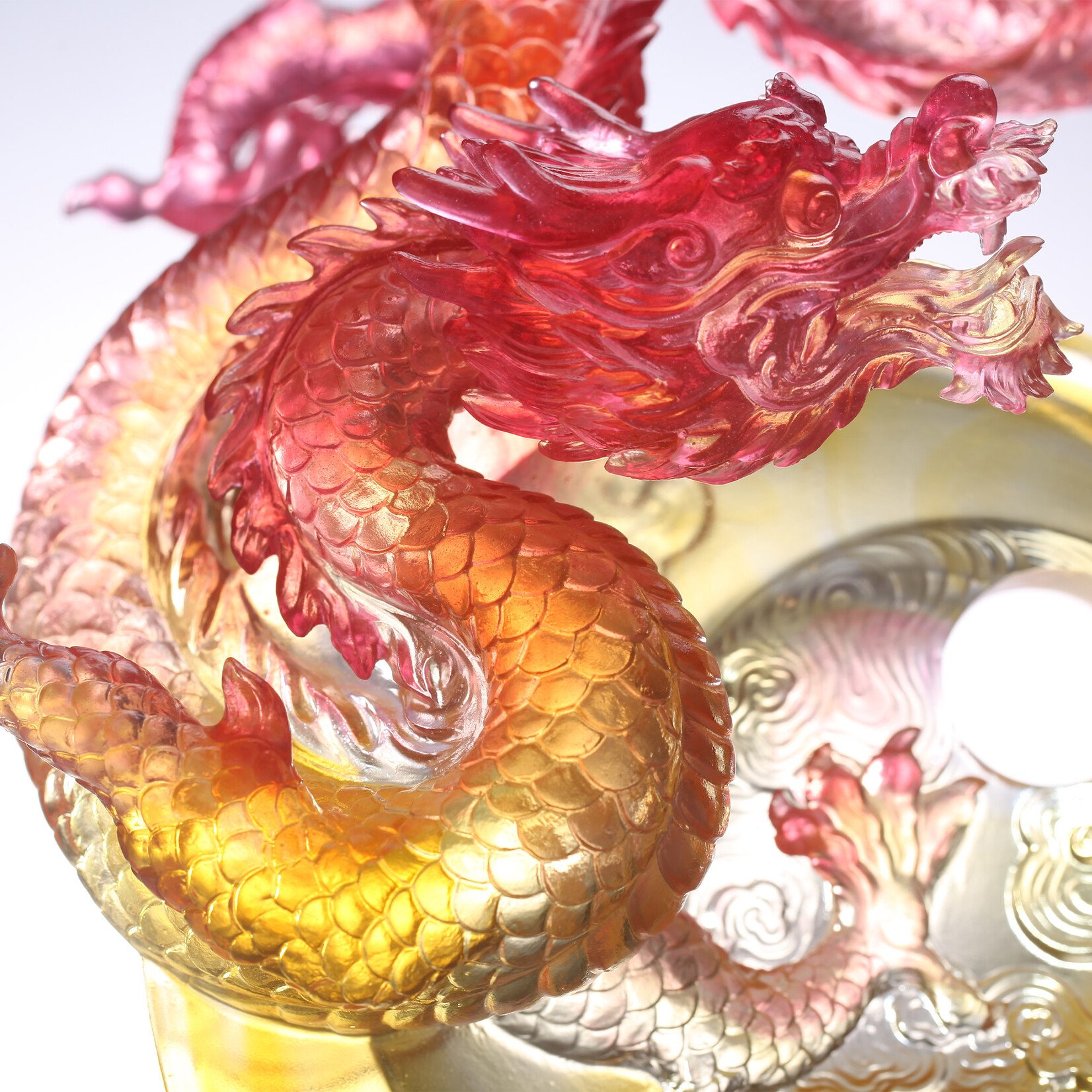 LIULI Crystal Art Crystal Dragon, True Believer - Ambition to Soar