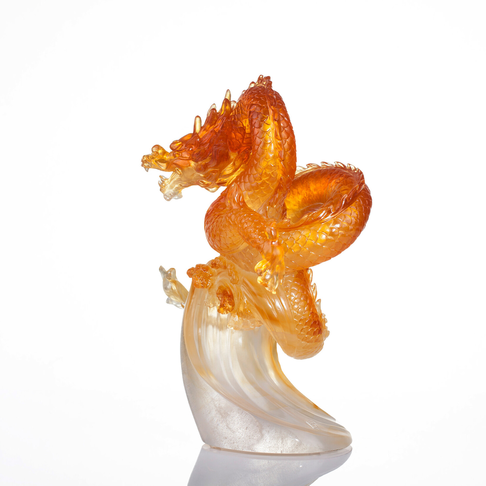 LIULI Crystal Art Crystal Dragon True Believer - Rising Swell