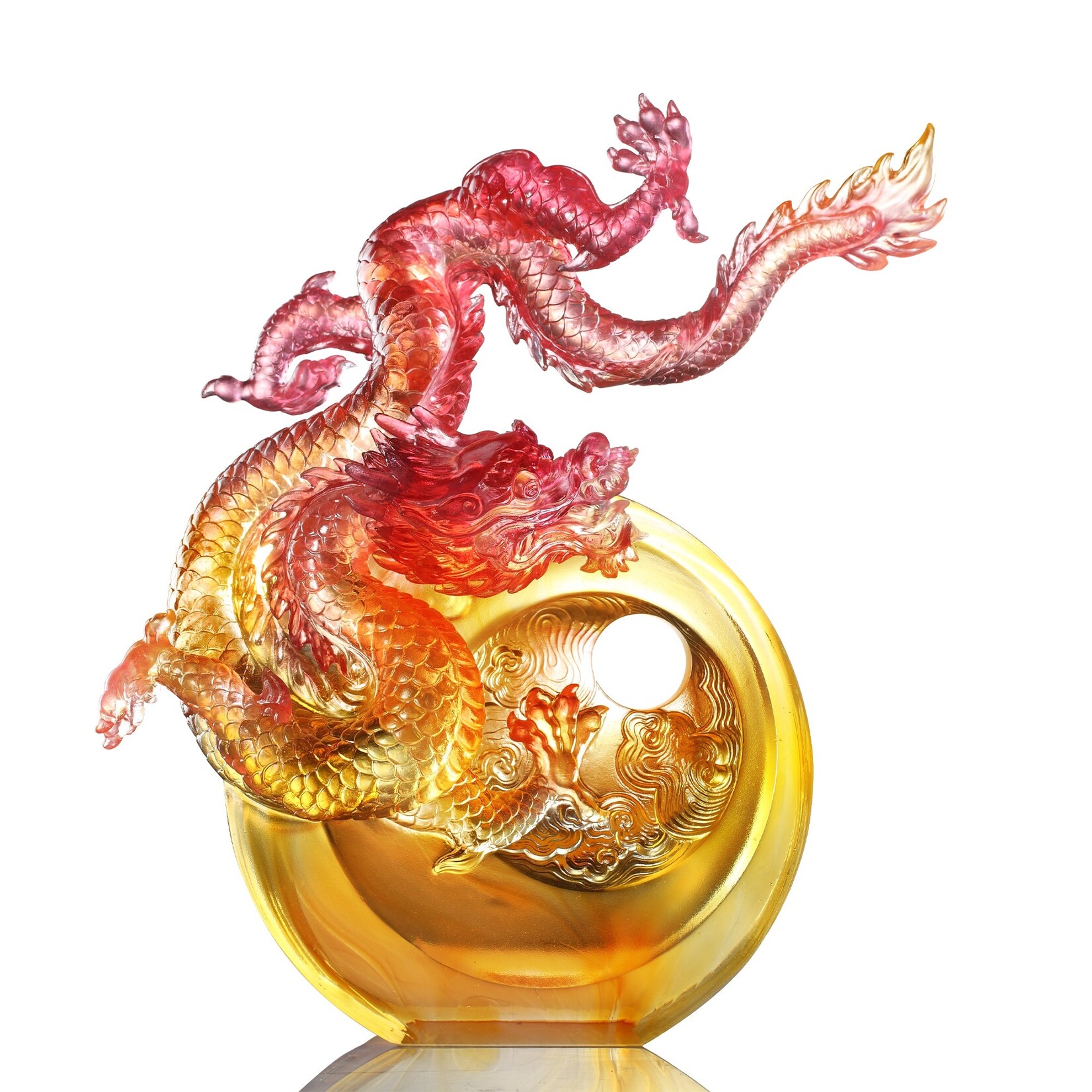 LIULI Crystal Art Crystal Dragon, True Believer - Ambition to