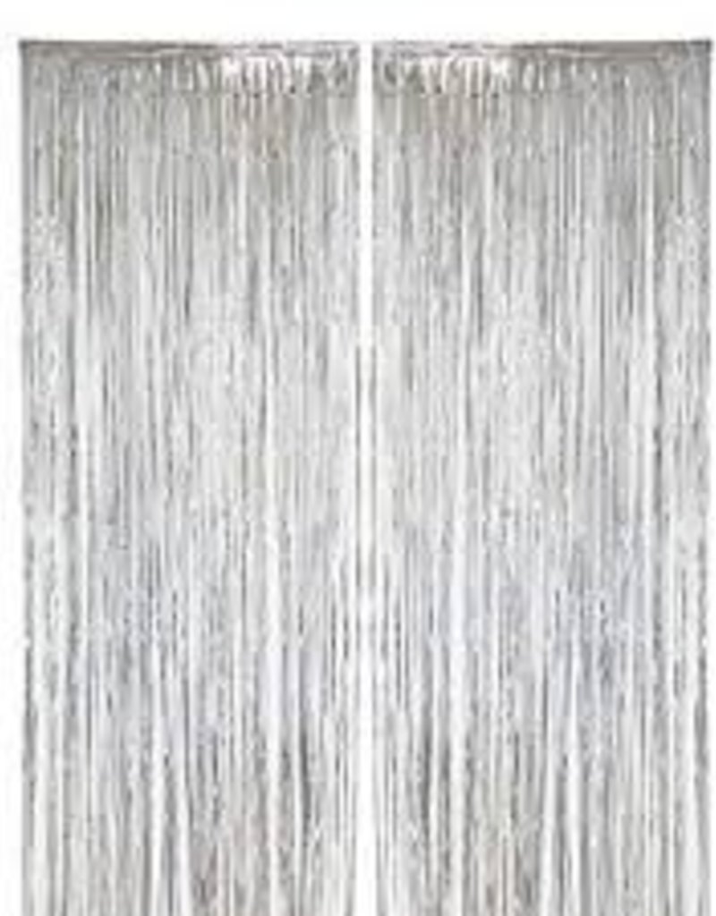 Metallic Fringe Door Curtain 3x8 Silver Gags Unlimited Inc