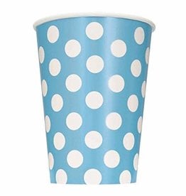 12OZ CUP LIGHT BLUE DOTS (6ct)