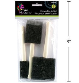 Time 4 Crafts, 3-pc Foam Brush w/ Wdn. Handle Set, pbh