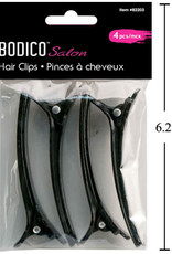 4 Pack of Long Hair Clips - Black